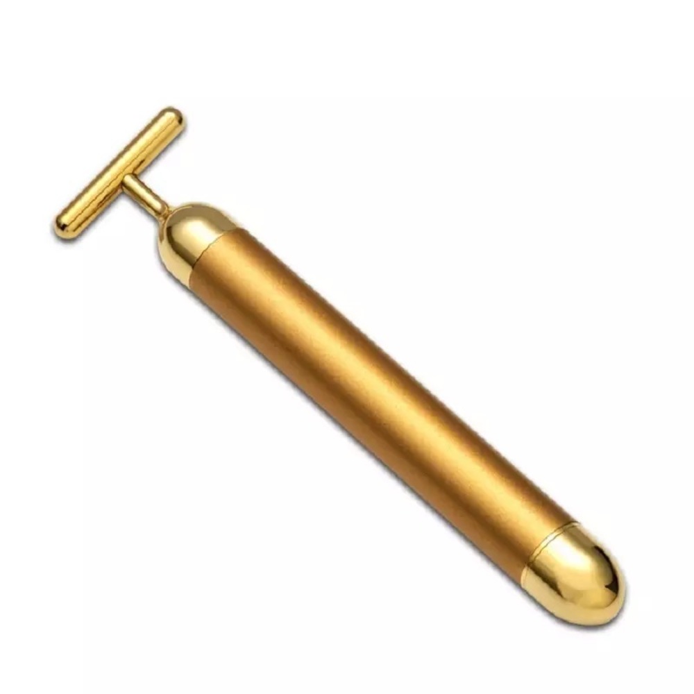 Beauty Bar 24K Electric Face Slimming Rod Golden Stick T-Shaped Facial Massager